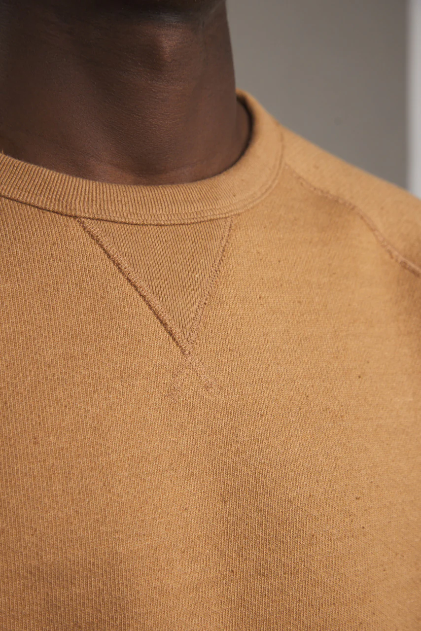 Wonder Looper Pullover Crewneck Double Heavyweight French Terry Foxfibre® Coyote 80 - Image 4