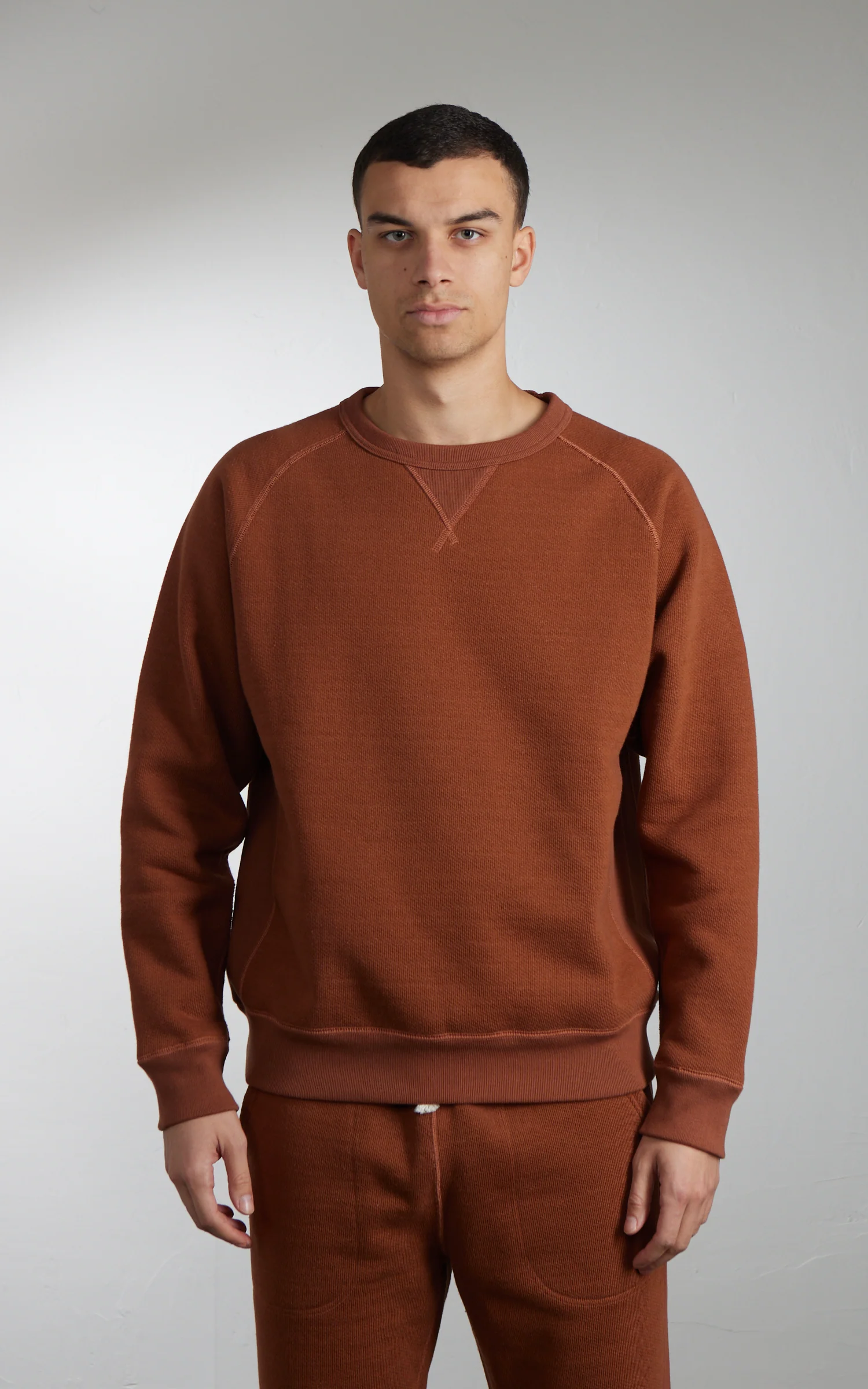 Wonder Looper Pullover Crewneck Double Heavyweight French Terry Rust - Image 2