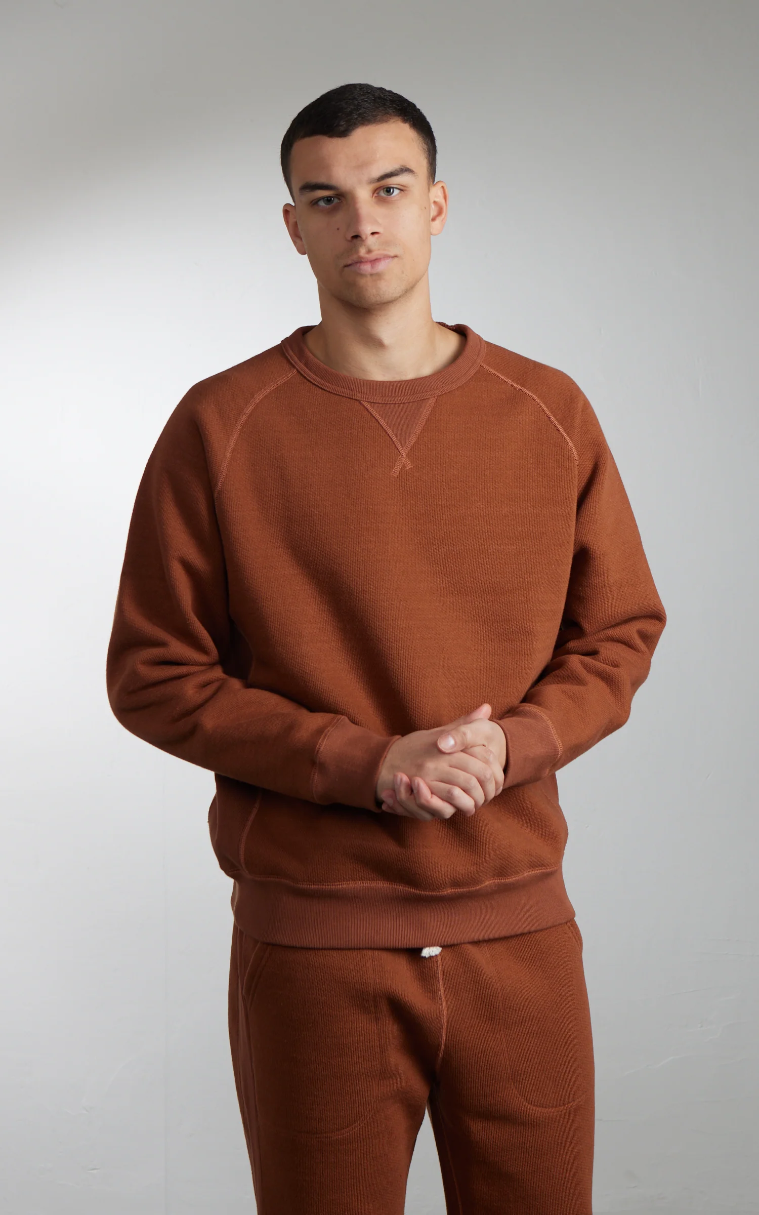 Wonder Looper Pullover Crewneck Double Heavyweight French Terry Rust - Image 4