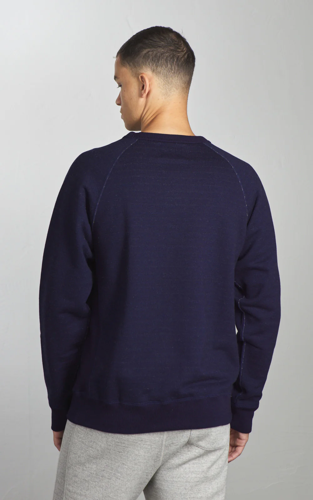 Wonder Looper Pullover Crewneck Real Indigo Blanket Striped French Terry Indigo - Image 3