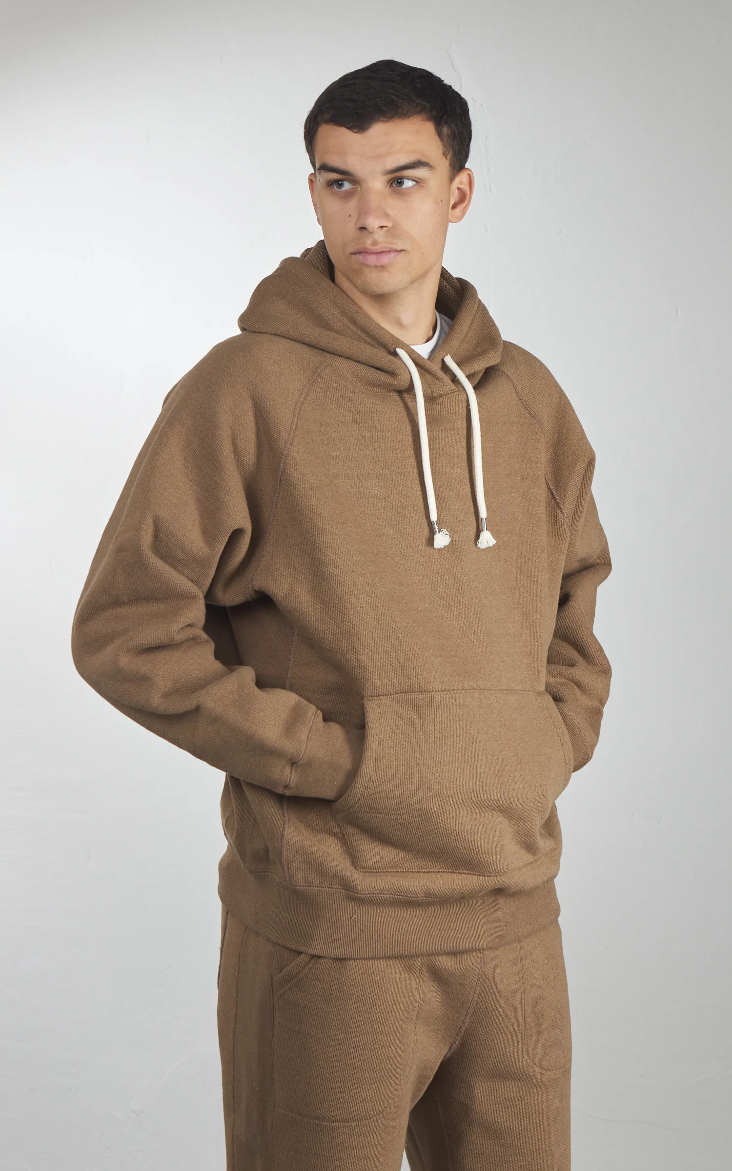 Wonder Looper Pullover Hoodie Double Heavyweight French Terry Iron Mordant Foxfibre® Coyote 80 - Image 6