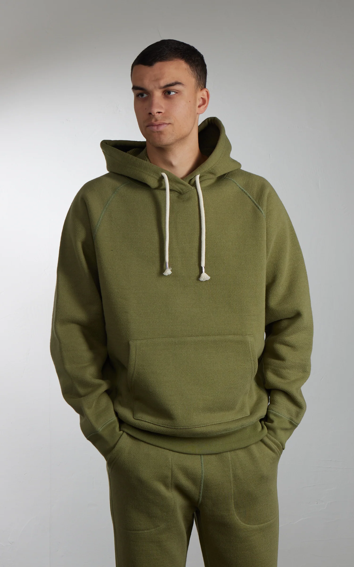 Wonder Looper Pullover Hoodie Double Heavyweight French Terry Sage - Image 5