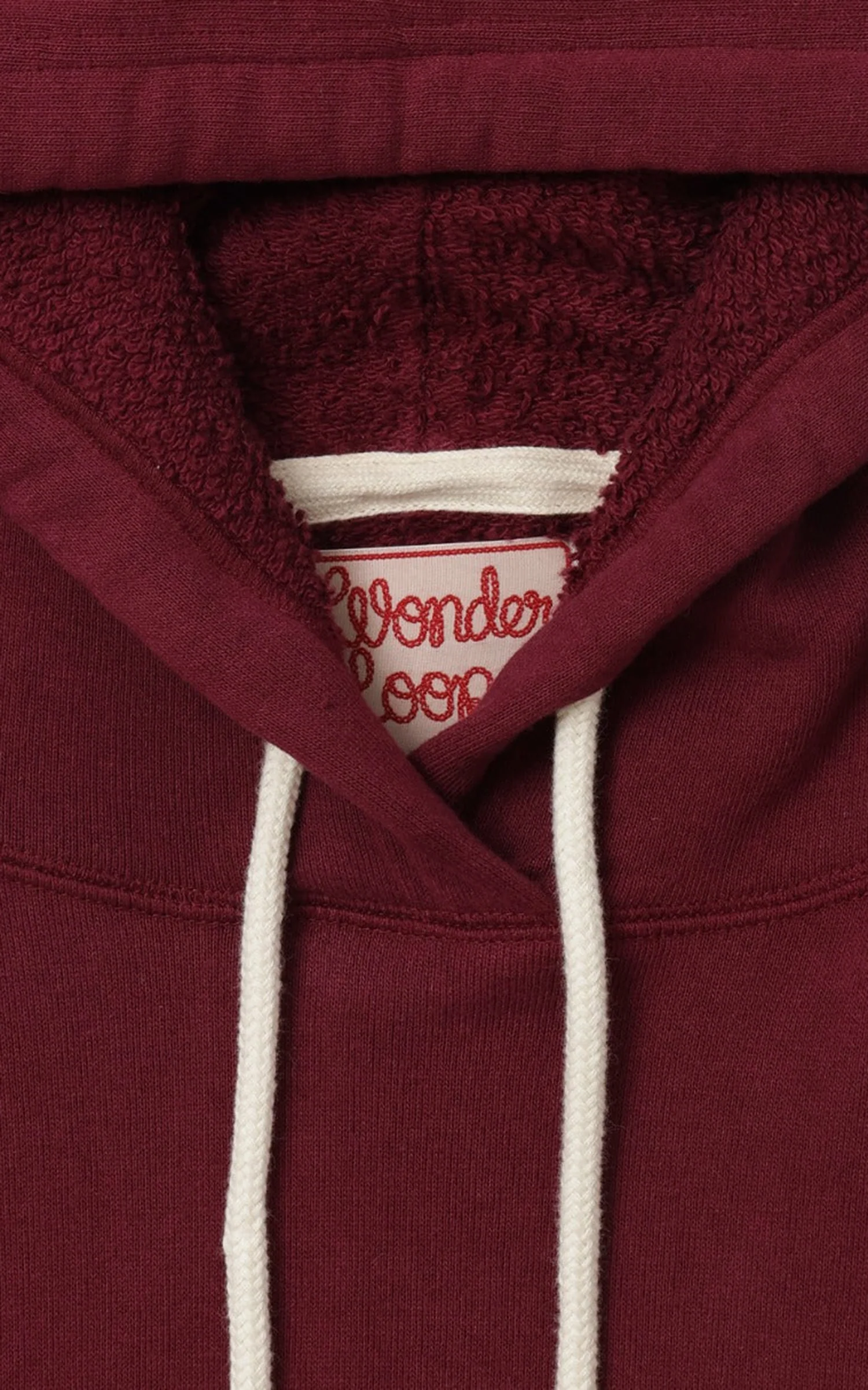 Wonder Looper Pullover Hoodie Super Looper French Terry Burgundy - Image 10