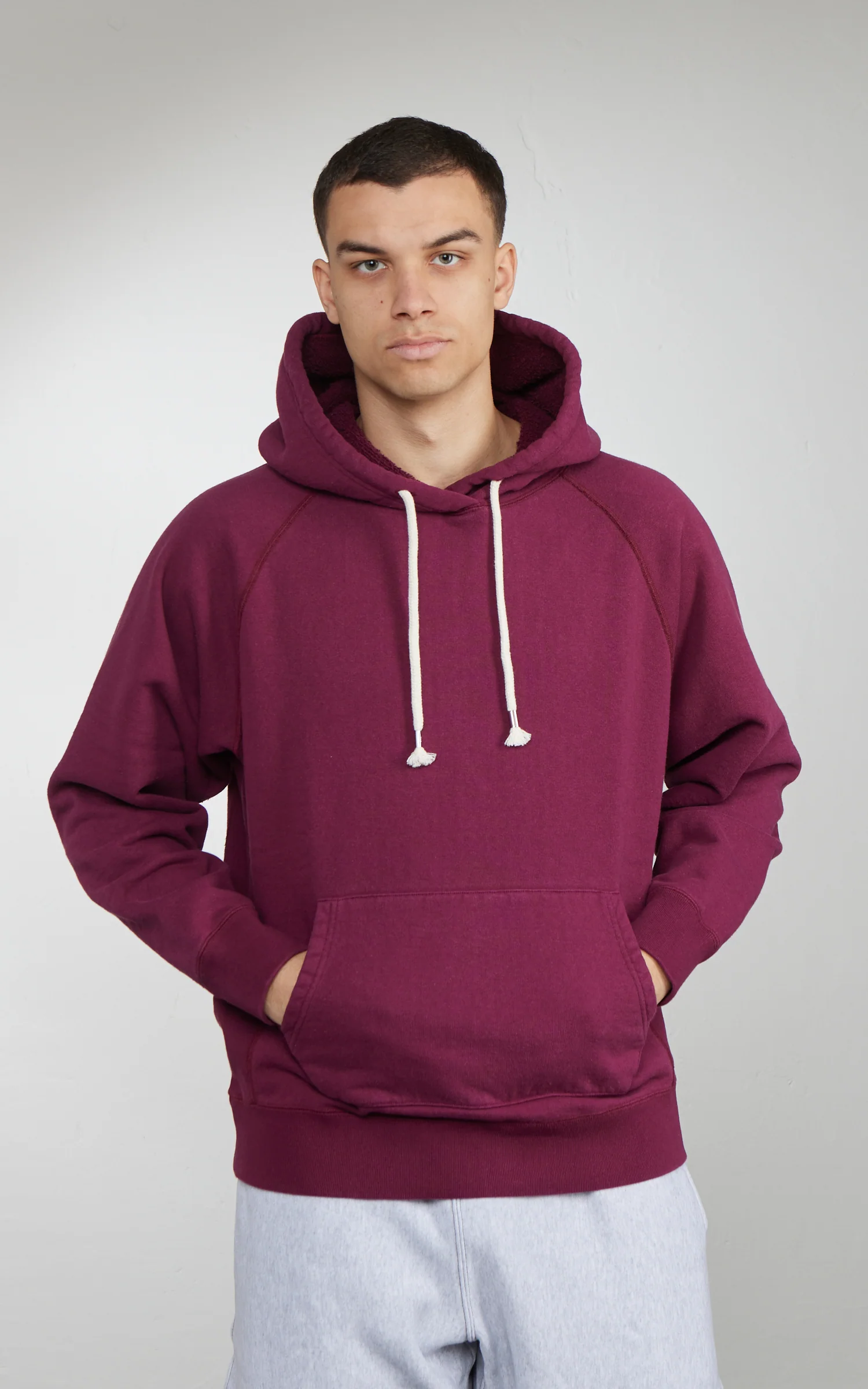 Wonder Looper Pullover Hoodie Super Looper French Terry Burgundy - Image 3