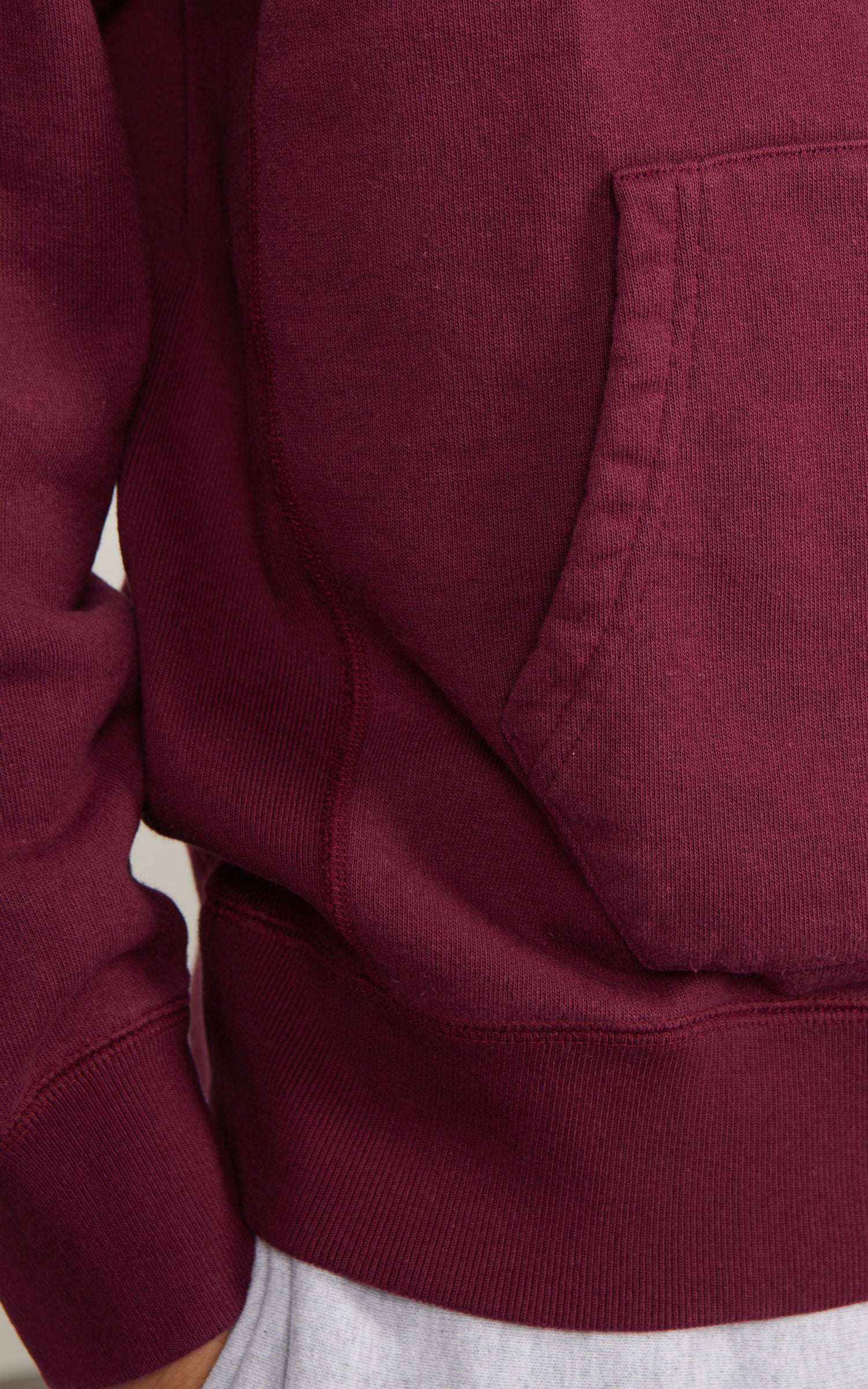 Wonder Looper Pullover Hoodie Super Looper French Terry Burgundy - Image 5