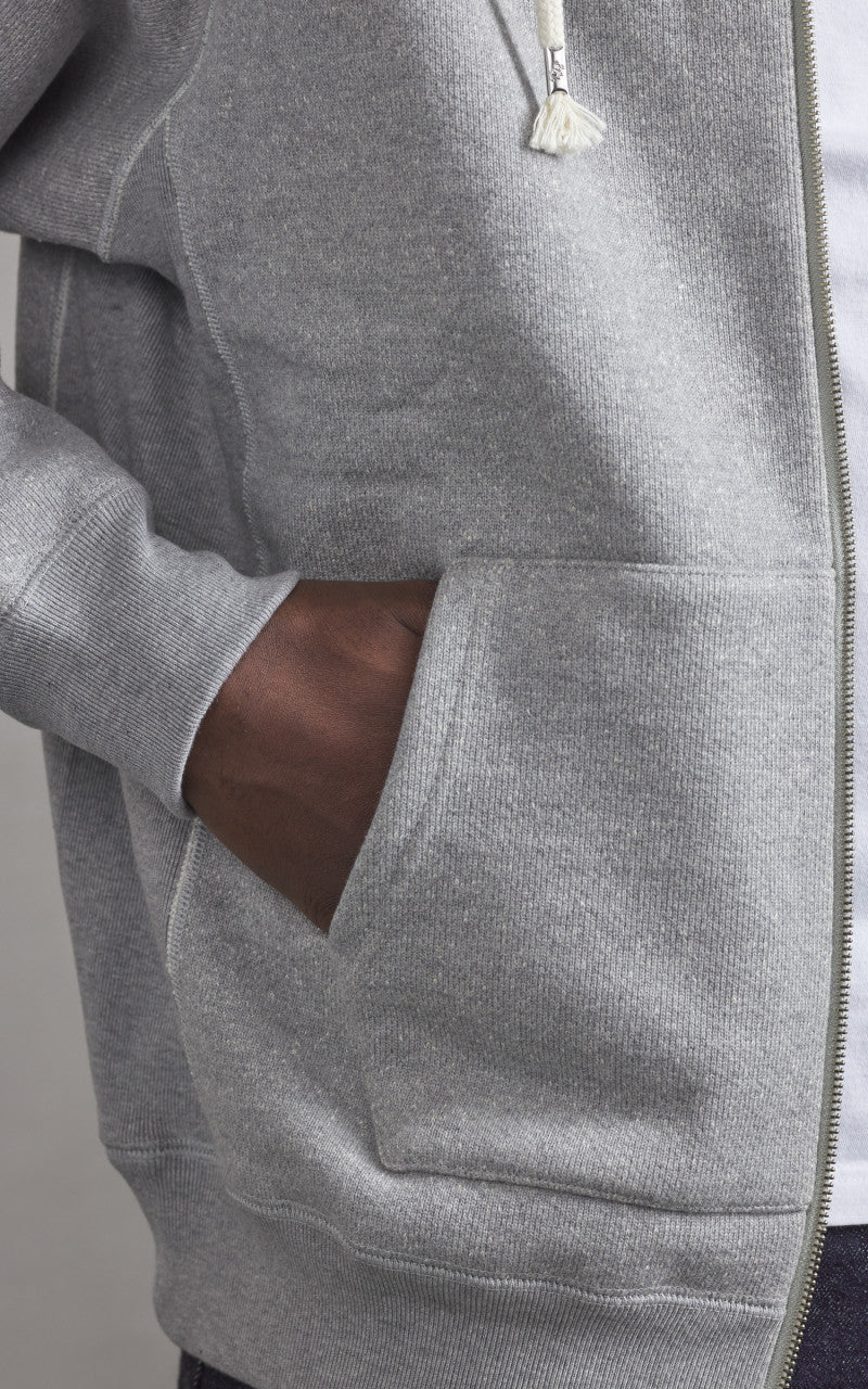 Wonder Looper Zip Hoodie Double Heavyweight French Terry Heather Grey - Image 3