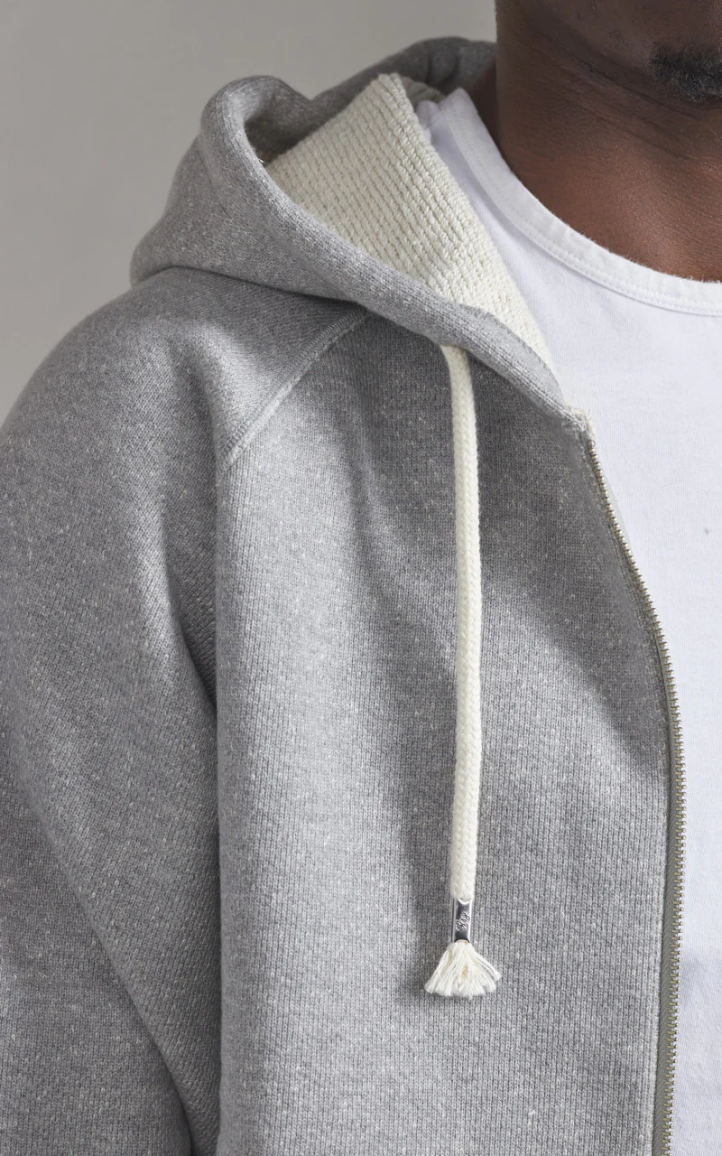 Wonder Looper Zip Hoodie Double Heavyweight French Terry Heather Grey - Image 4