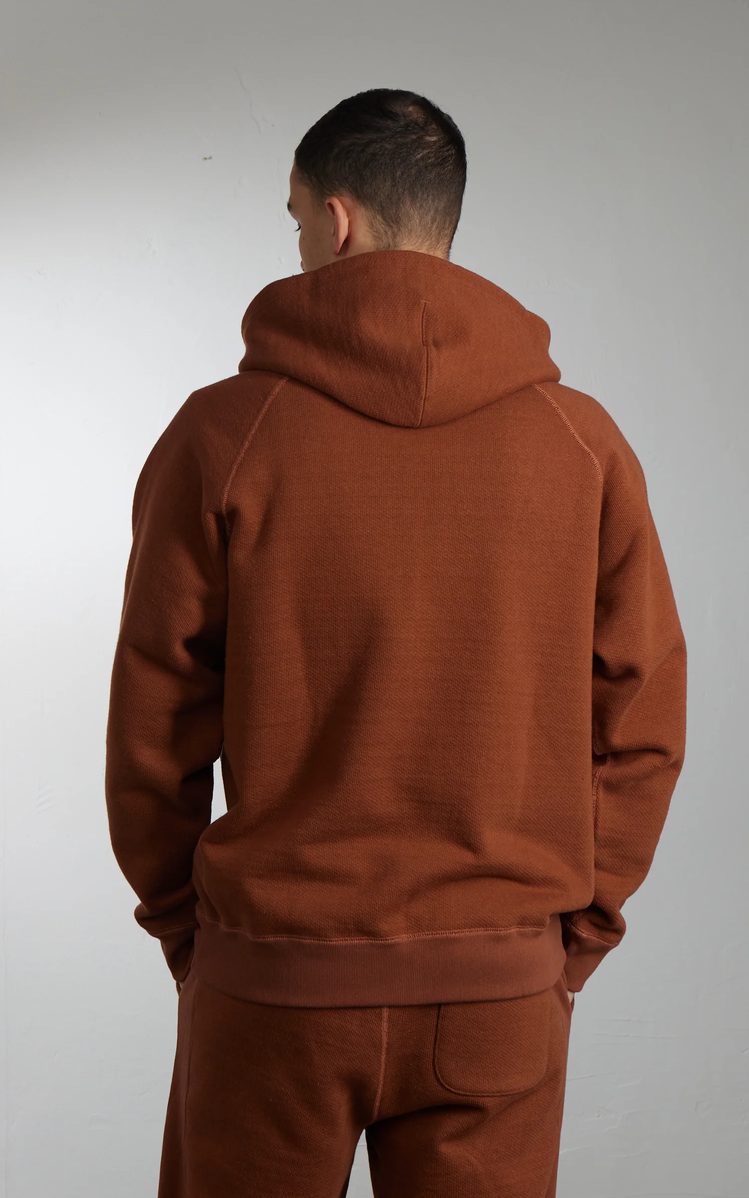 Wonder Looper Zip Hoodie Double Heavyweight French Terry Rust - Image 12
