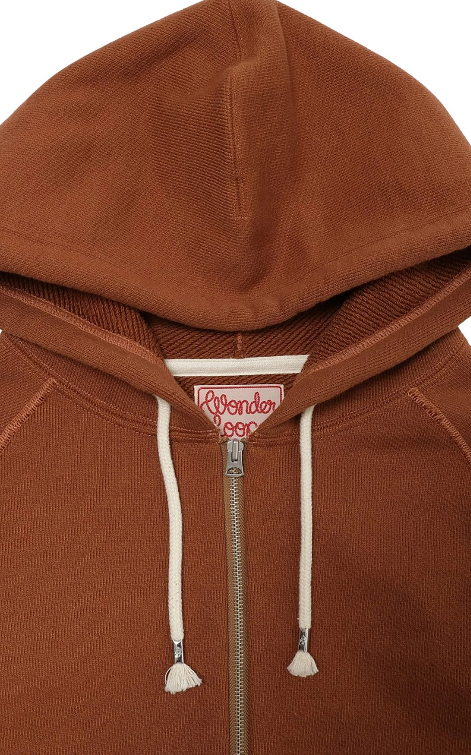 Wonder Looper Zip Hoodie Double Heavyweight French Terry Rust - Image 4