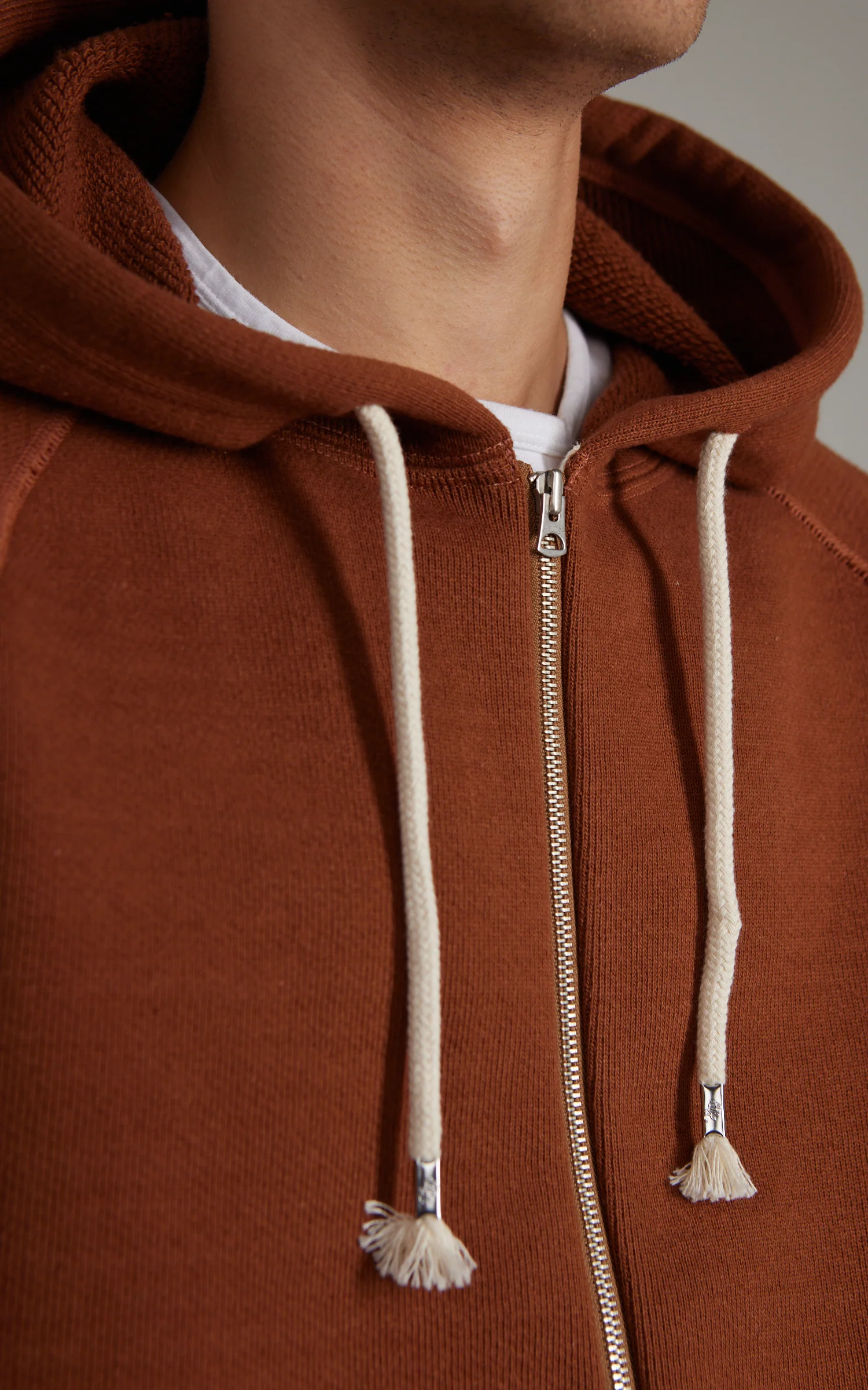 Wonder Looper Zip Hoodie Double Heavyweight French Terry Rust - Image 7
