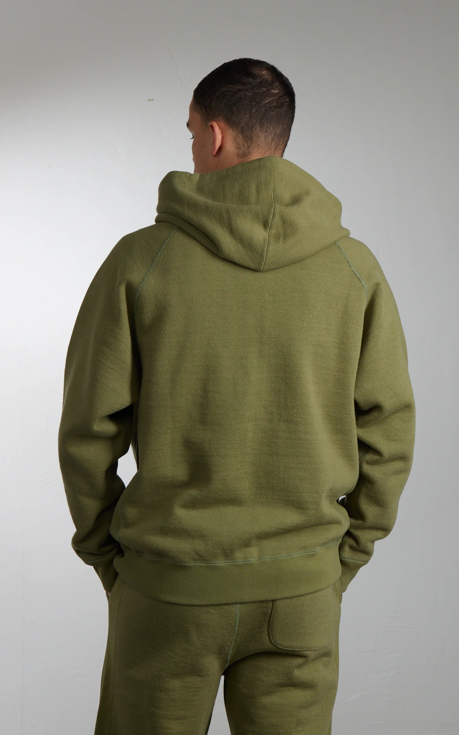 Wonder Looper Zip Hoodie Double Heavyweight French Terry Sage - Image 12