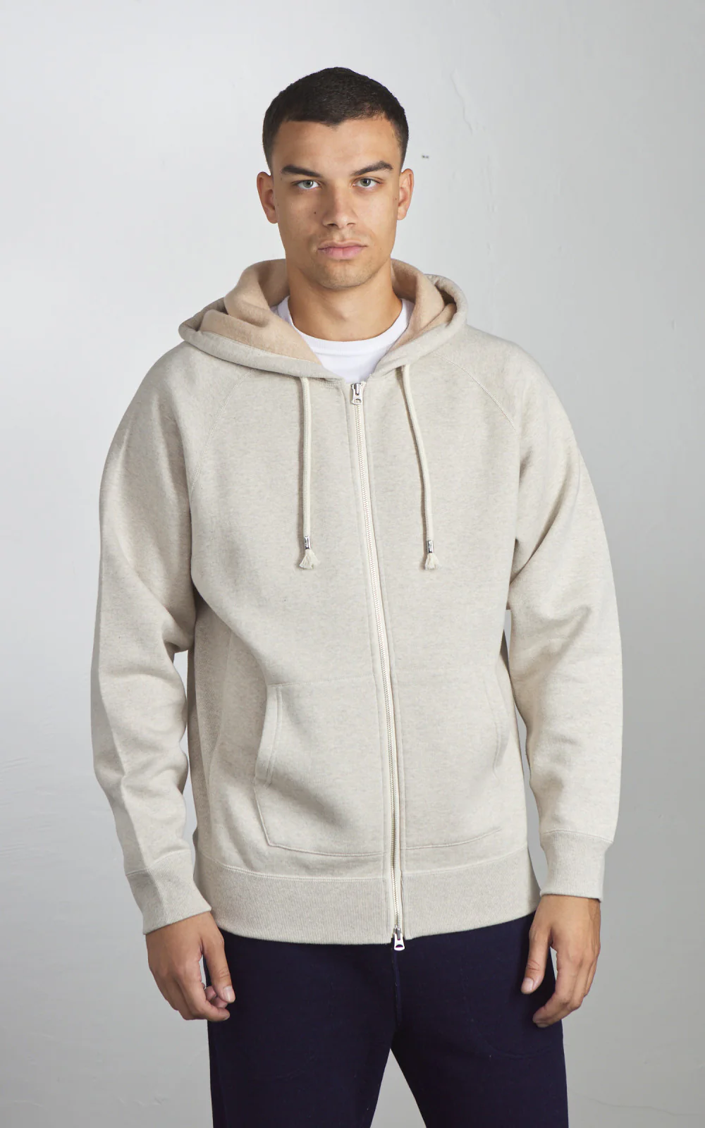 Wonder Looper Zip Hoodie Fleeced Foxfibre® Oatmeal - Image 2