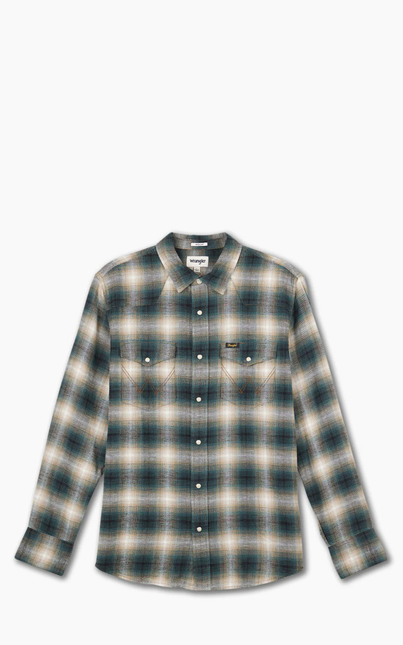 Wrangler L/S Western Shirt Dark Matcha