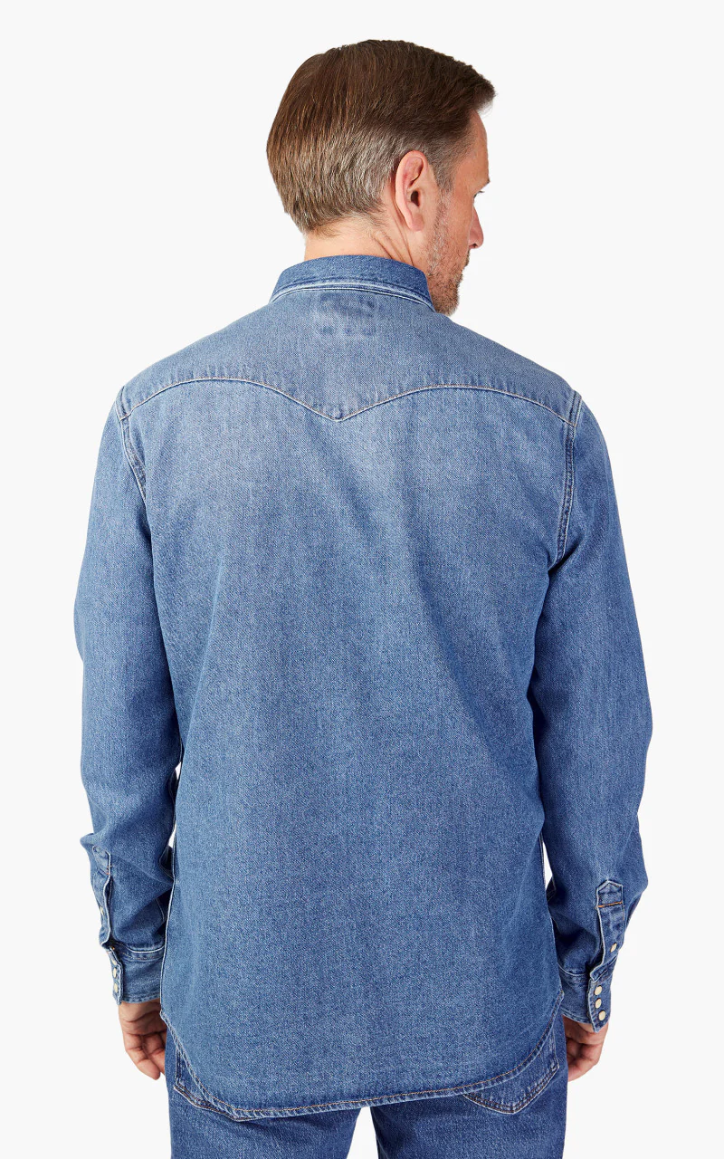 Wrangler L/S Western Shirt Icon Mid Stone - Image 6
