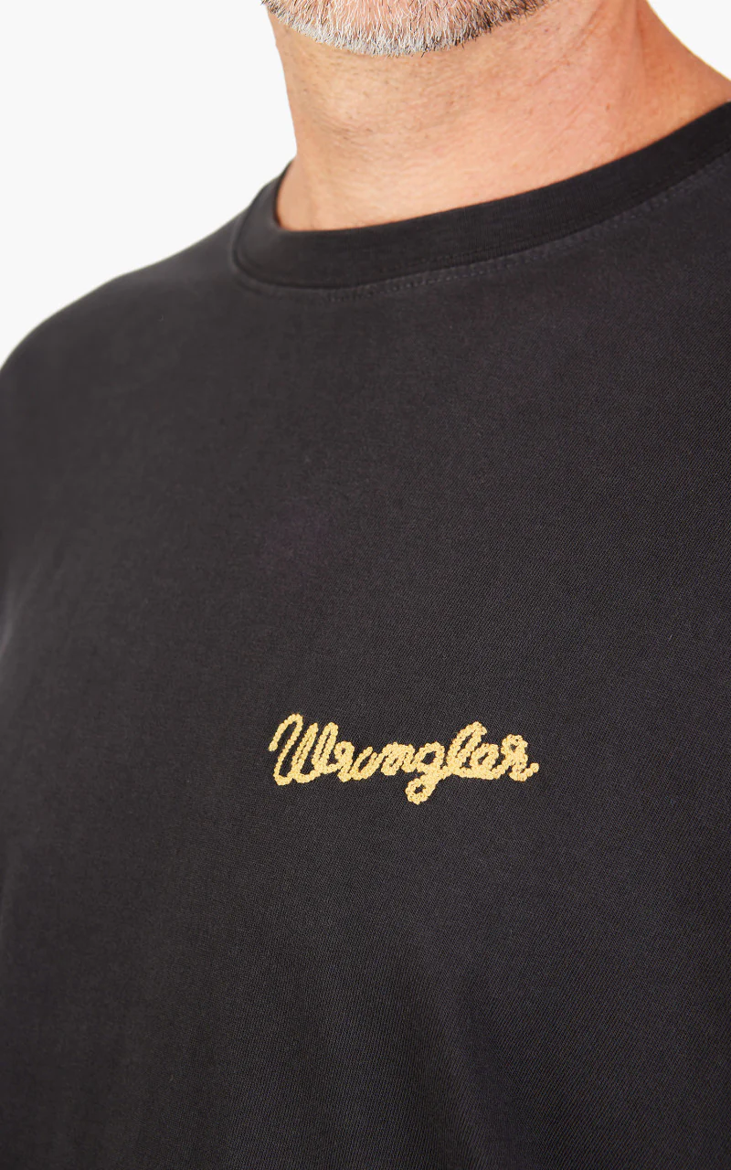 Wrangler Slogan Tee Faded Black - Image 5