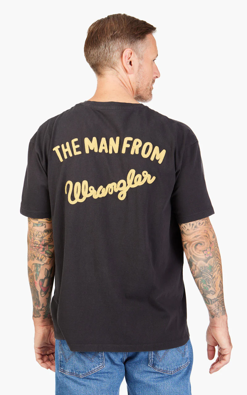 Wrangler Slogan Tee Faded Black - Image 6