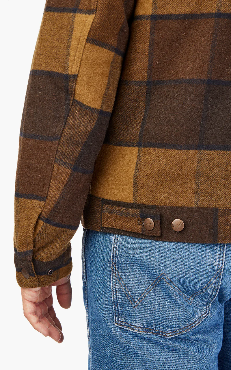 Wrangler Wool Trucker Jacket Yellow Check - Image 7