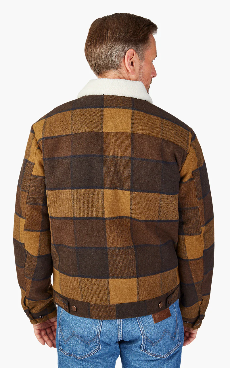 Wrangler Wool Trucker Jacket Yellow Check - Image 8