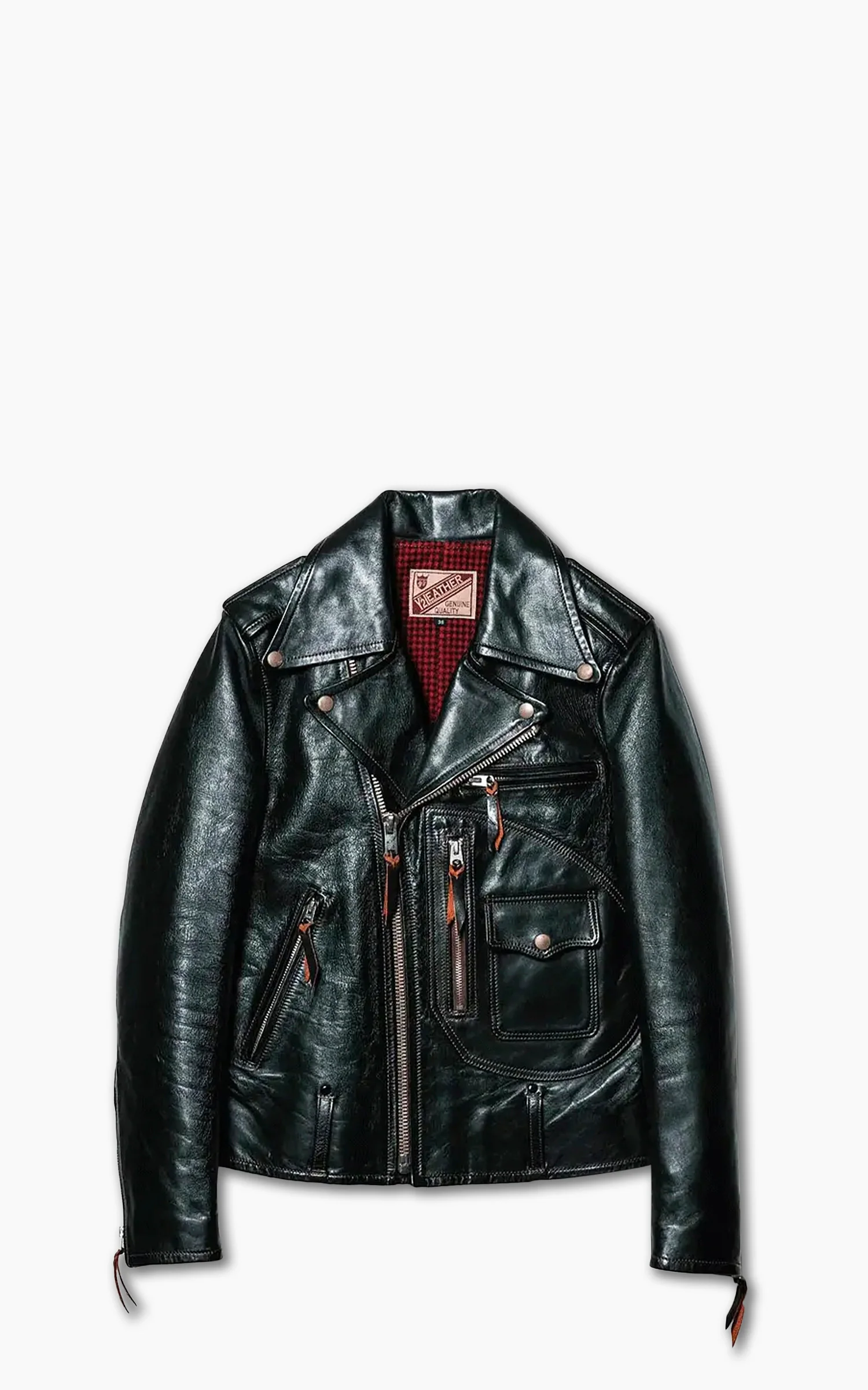 Y'2 Leather HR-55 Horsehide Leather Vintage D-Pocket Double Rider Jacket - Image 11