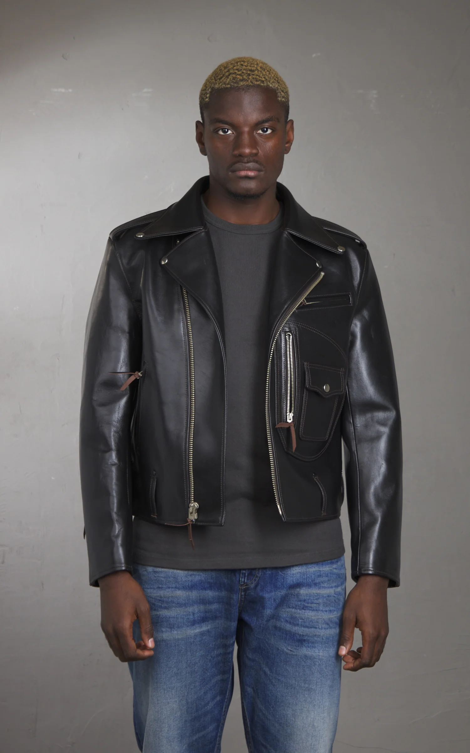 Y'2 Leather HR-55 Horsehide Leather Vintage D-Pocket Double Rider Jacket - Image 3