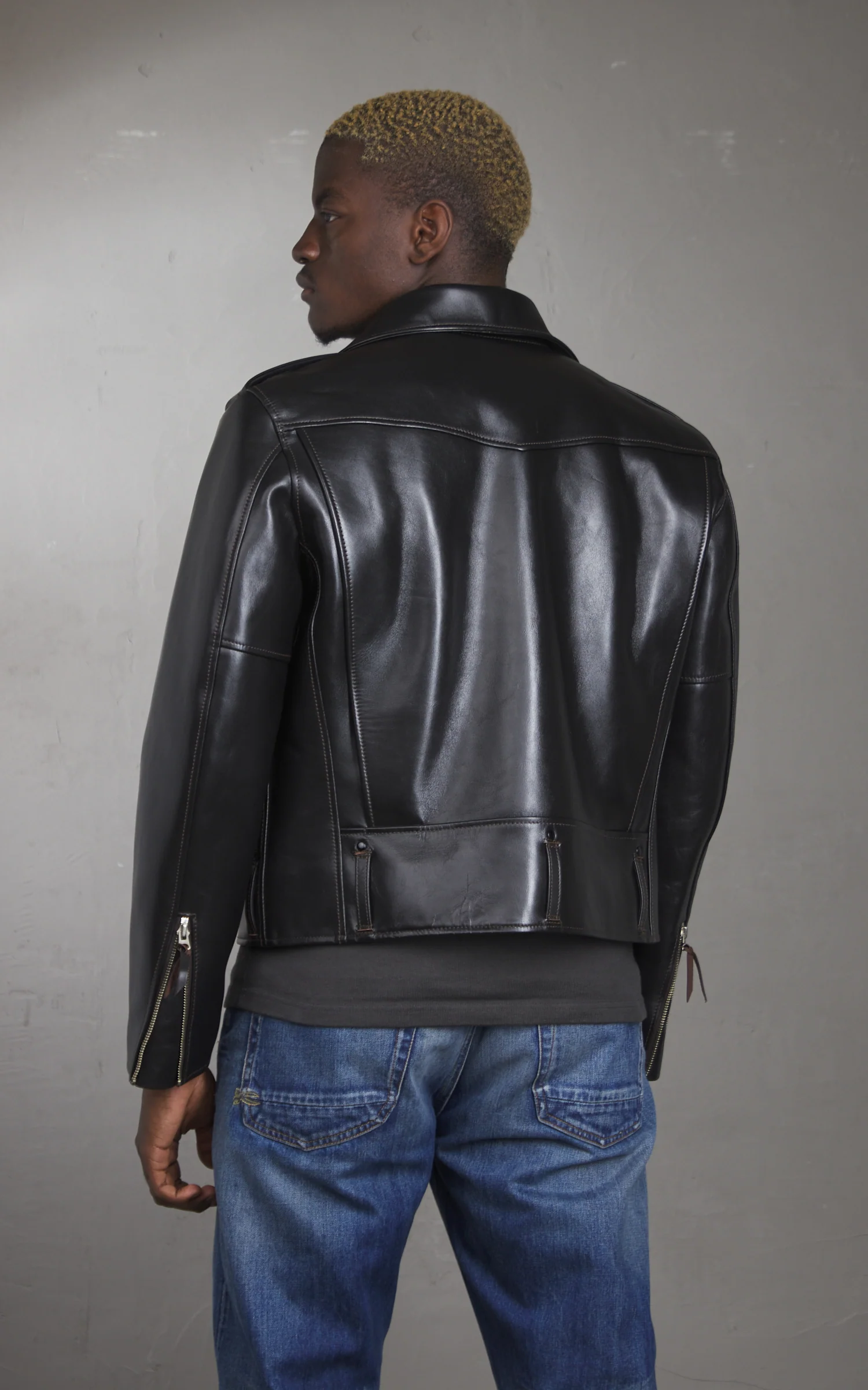 Y'2 Leather HR-55 Horsehide Leather Vintage D-Pocket Double Rider Jacket - Image 4
