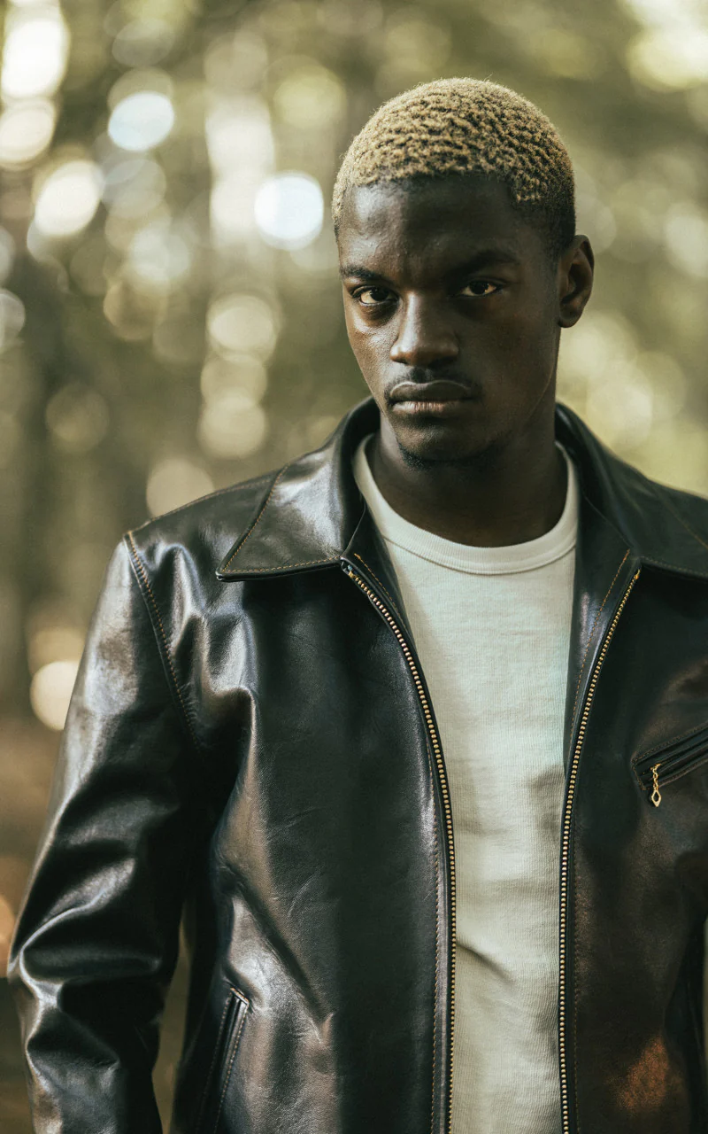 Y'2 Leather IR-42 Horsehide Single Riders Leather Jacket Indigo - Image 4