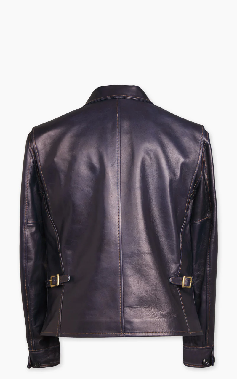 Y'2 Leather IR-42 Horsehide Single Riders Leather Jacket Indigo - Image 7