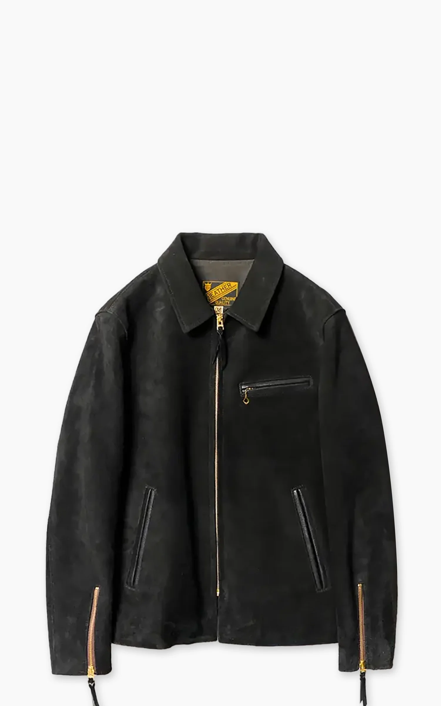 Y'2 Leather TR-65 Steer Roughout Single Riders Jacket Black - Image 12