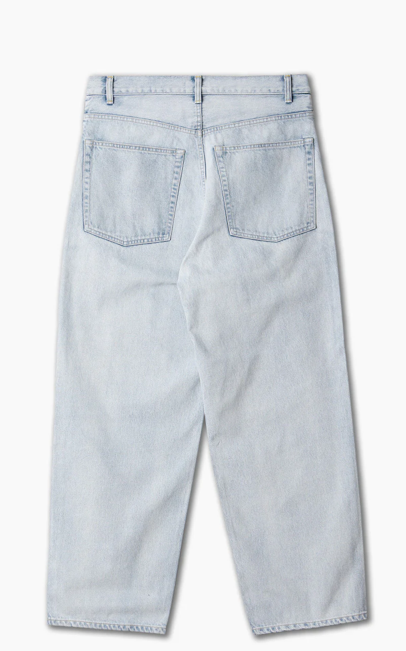 YLÈVE 13.5oz Denim Baggy Trousers Fade Ice Indigo - Image 3
