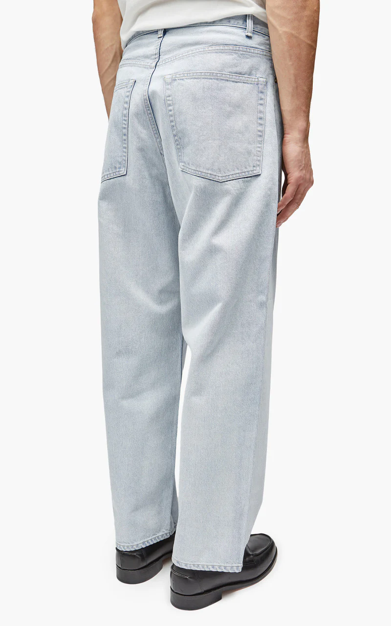 YLÈVE 13.5oz Denim Baggy Trousers Fade Ice Indigo - Image 6