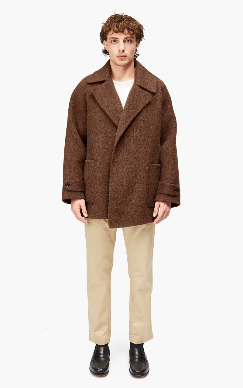 YLÈVE Wool Alpaca Reversible Coat Tobacco - Image 2