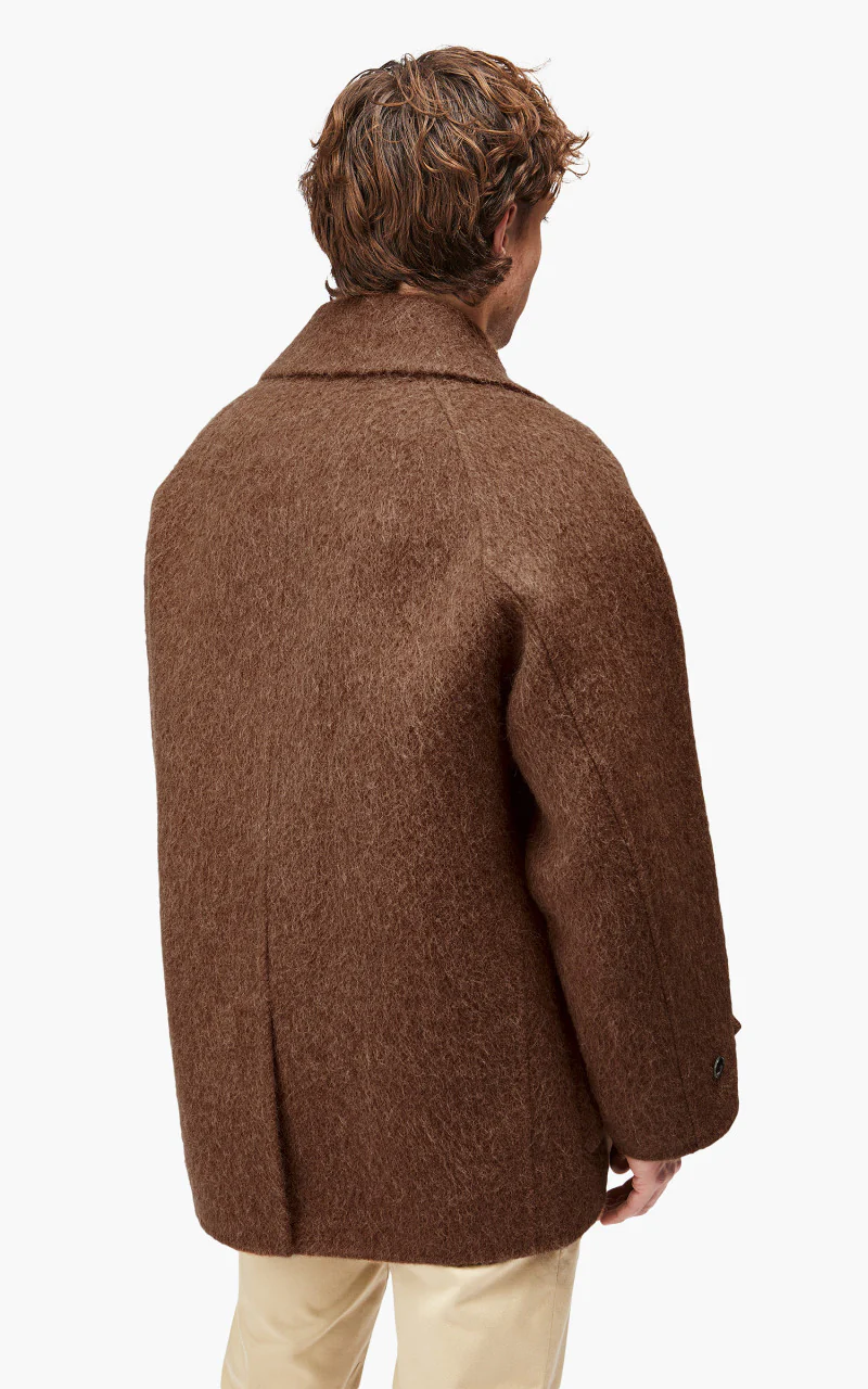 YLÈVE Wool Alpaca Reversible Coat Tobacco - Image 5