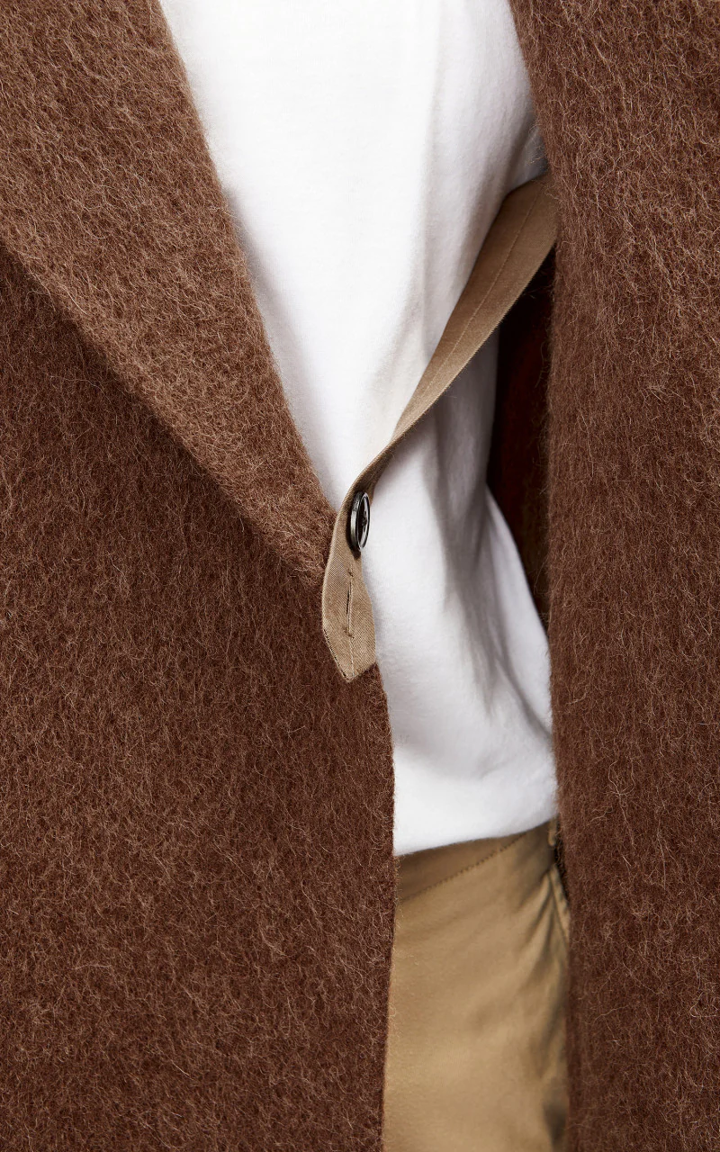 YLÈVE Wool Alpaca Reversible Coat Tobacco - Image 8