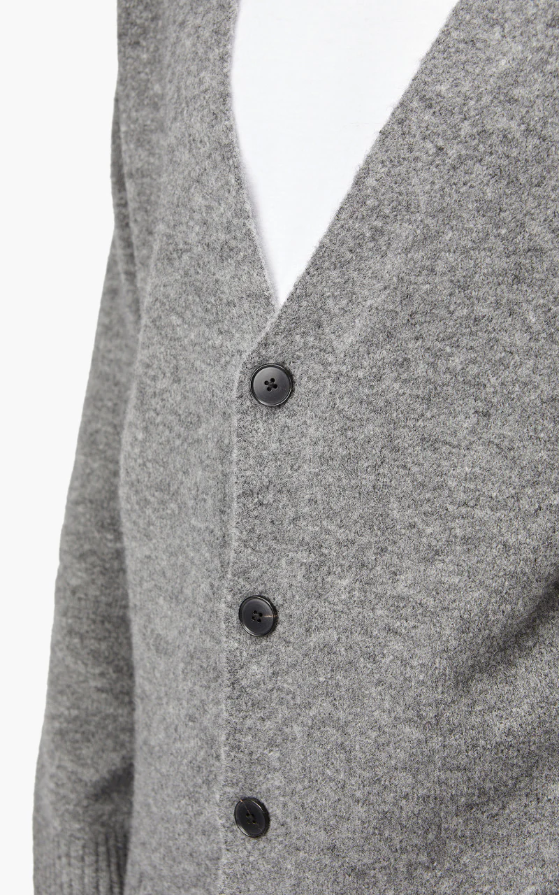 YLÈVE Wool Boucle Knit Cardigan Grey - Image 7
