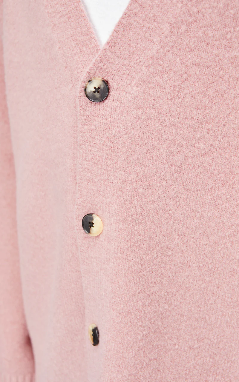 YLÈVE Wool Boucle Knit Cardigan Pink - Image 7