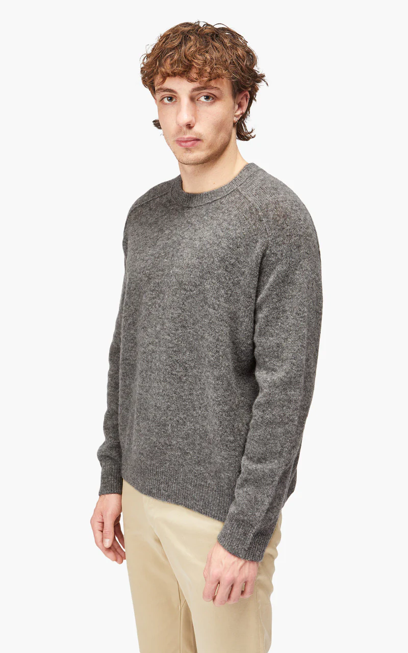 YLÈVE Wool Boucle Knit Pullover Grey - Image 3