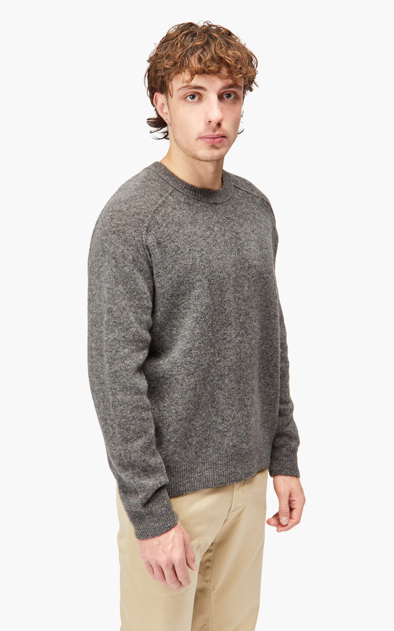 YLÈVE Wool Boucle Knit Pullover Grey - Image 4