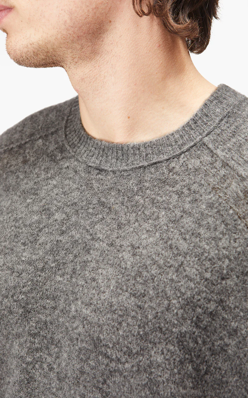 YLÈVE Wool Boucle Knit Pullover Grey - Image 6