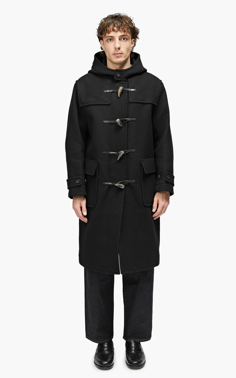 YLÈVE Wool Double Twill Duffle Coat Black - Image 2